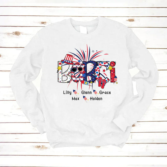 Patriotic Doodle 4th Of July Babci And Grandkid CTH01 Sweatshirt