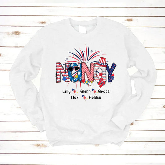 Patriotic Doodle 4th Of July Nanay And Grandkid CTH01 Sweatshirt