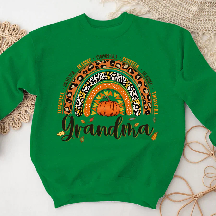 Rainbow Thankfull Grateful Blessed Grandma CTH01 Sweatshirt