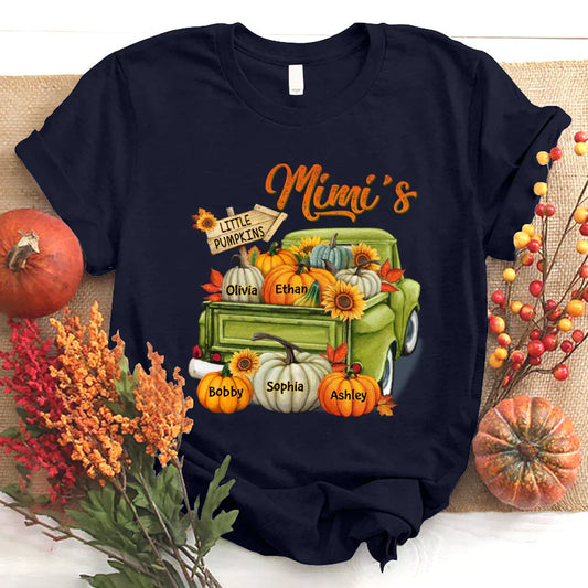 Fall Season Green Truck Mimi Personalized T-Shirt