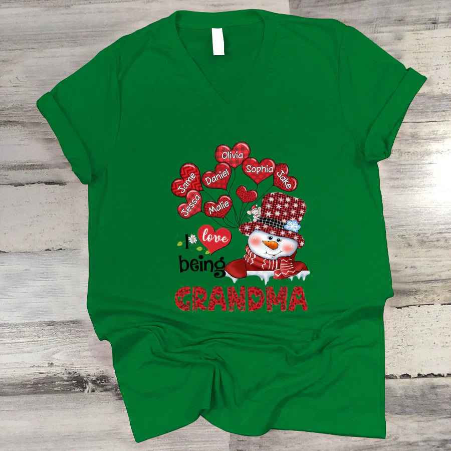 I Love Being A Grandma And Kids CTH01 V-Neck