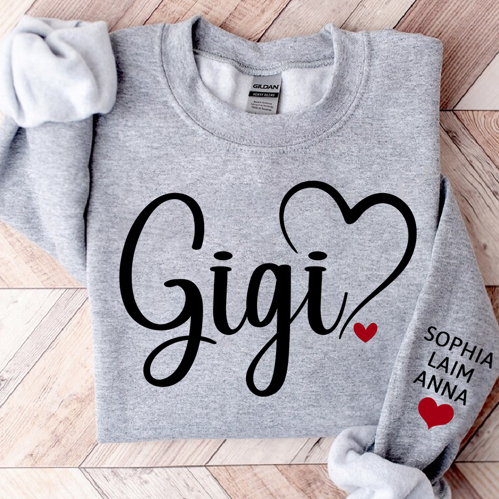 Gigi Valentine Personalized Sweatshirt, A Valentine's Day Gift For Grandma And Kids