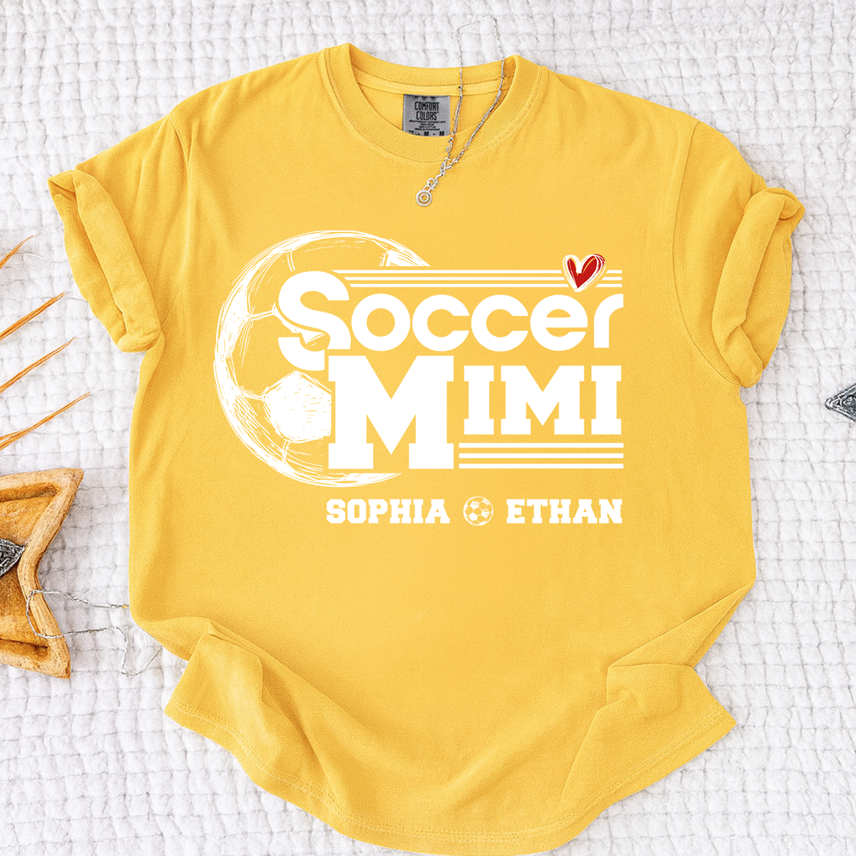 Comfort Colors® Soccer Mimi Shirt, Personalized Grandma Tee, Customize with Names