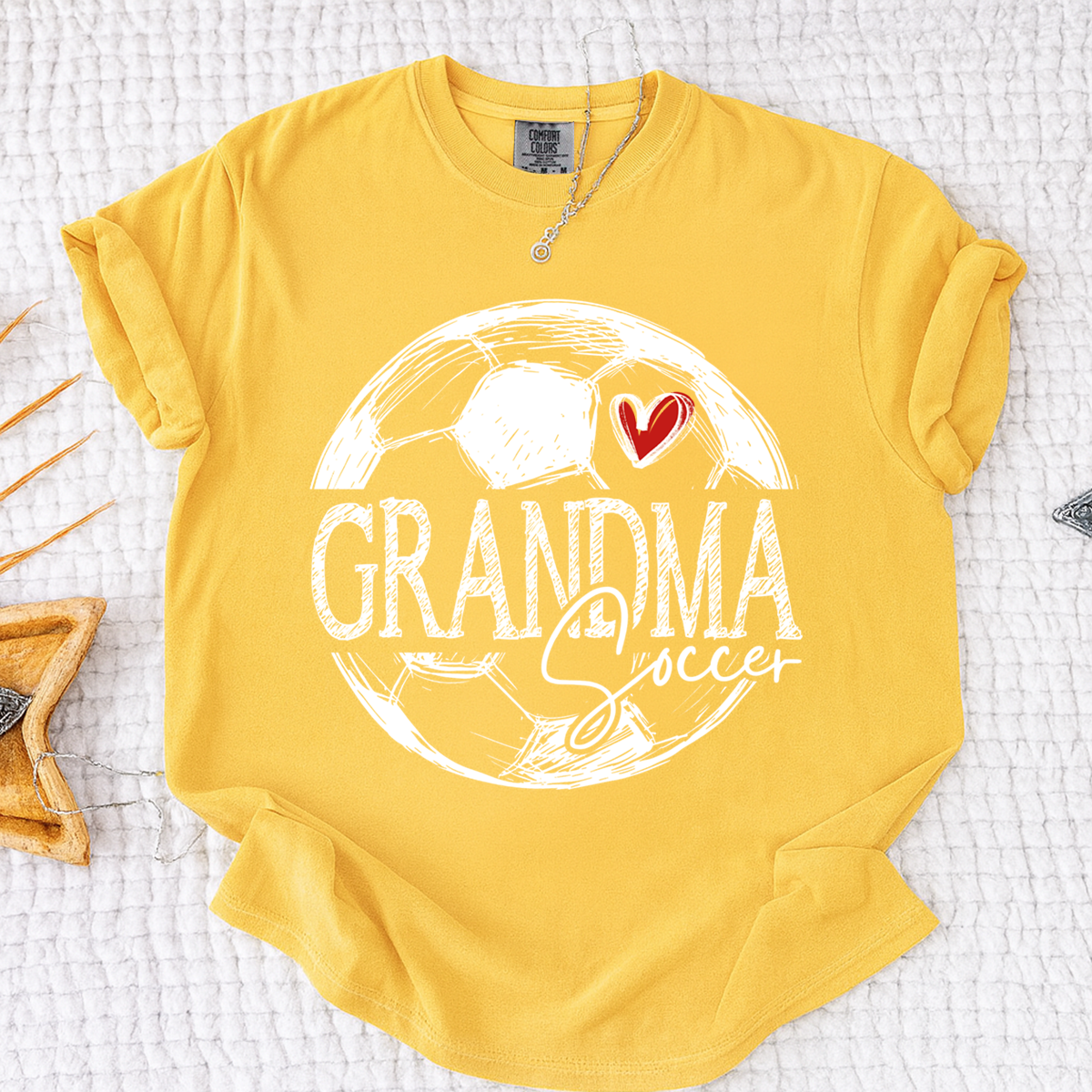 Comfort Colors® Custom Soccer Mimi Heart Shirt, For Gift Grandma Football Tee