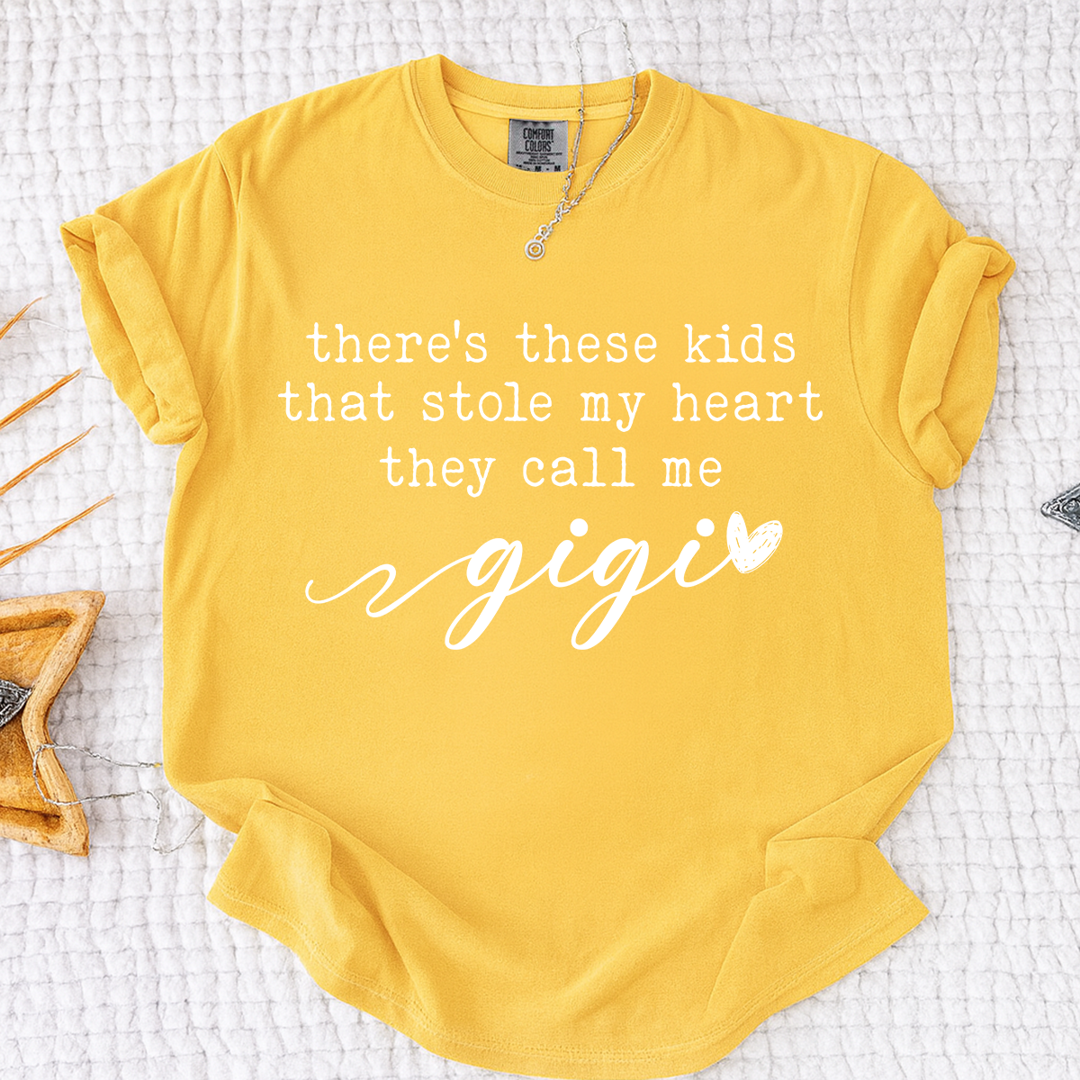 Comfort Colors® Gigi Tee Personalized Gift For Grandma, There's these kids That Stole My Heart They Call Me Grandma
