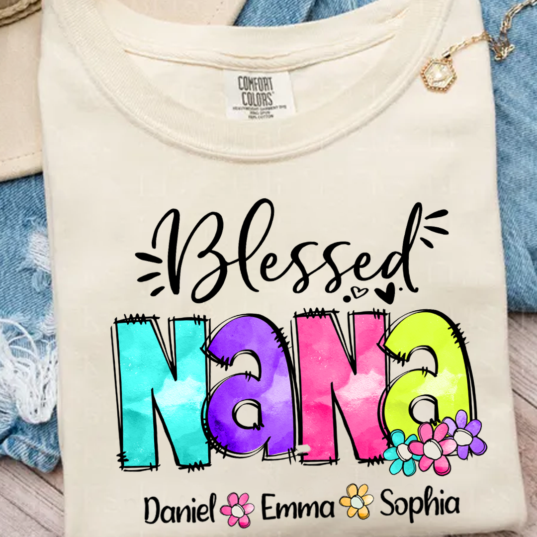 Comfort Colors® Blessed Nana Watercolor T-Shirt, Gift For Grandma T-Shirt