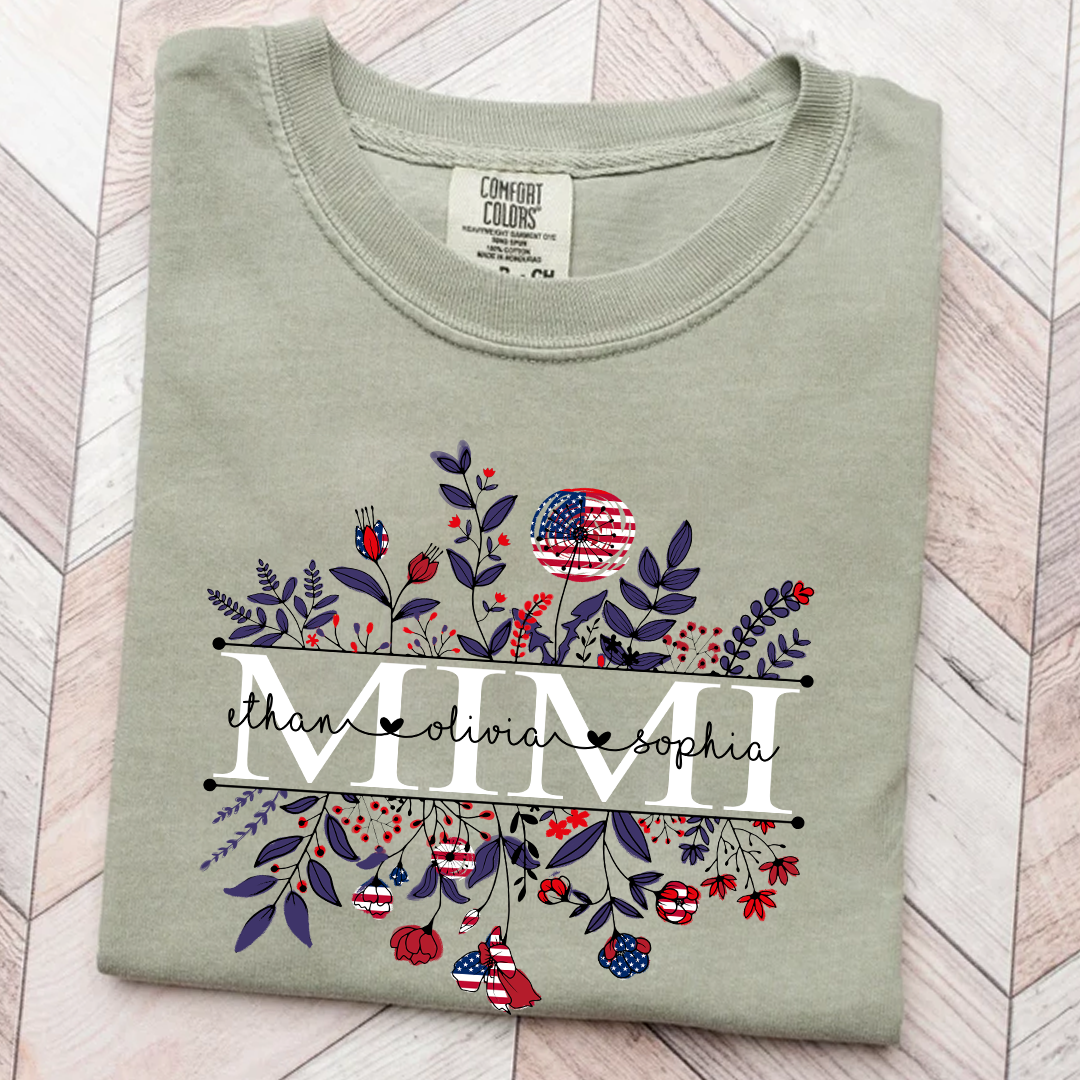 Comfort Colors® -Wildflowers American Flag Mimi And Grandkids