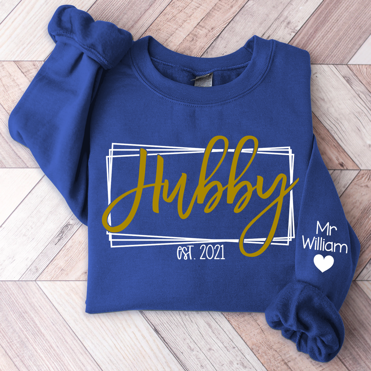 Wifey Hubby Custom Est Couple Sweatshirt, Gift For Fiance, Wedding Gift, Matching Couple Sweatshirt