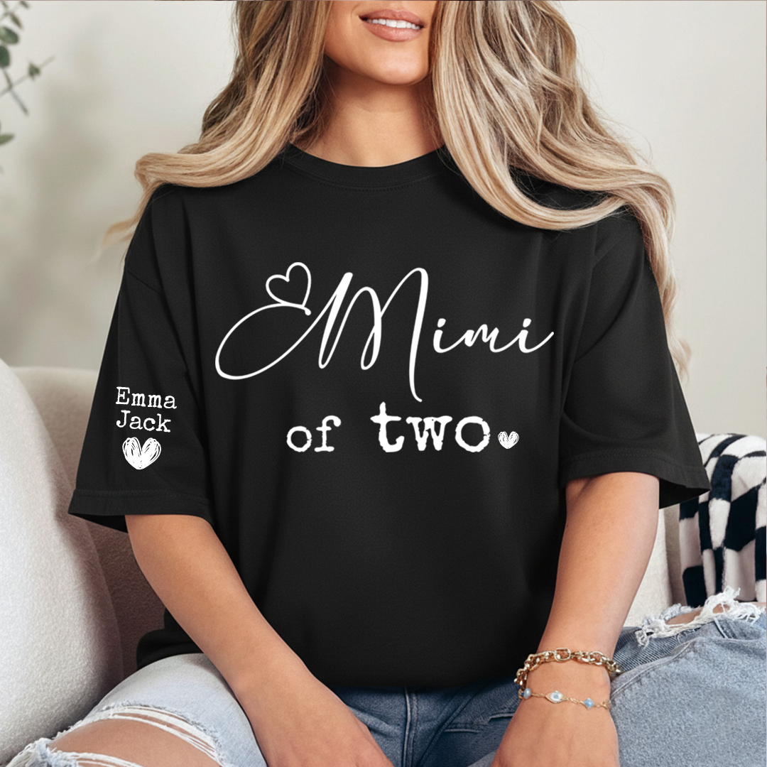 Custom Mimi Shirt, Of Two Mimi Tee For Gift Grandma And Kids