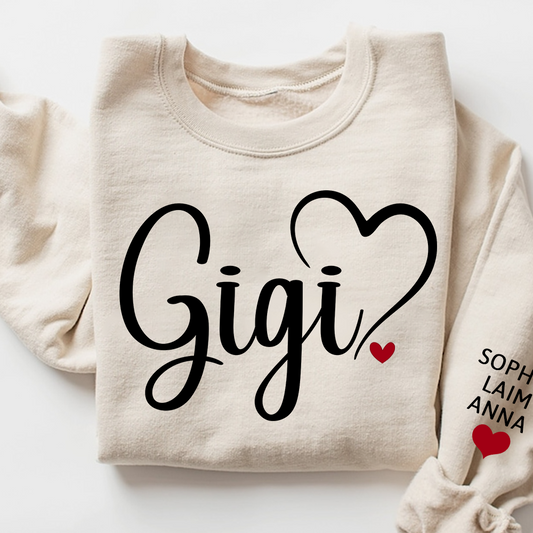 Gigi Valentine Personalized Sweatshirt, A Valentine's Day Gift For Grandma And Kids