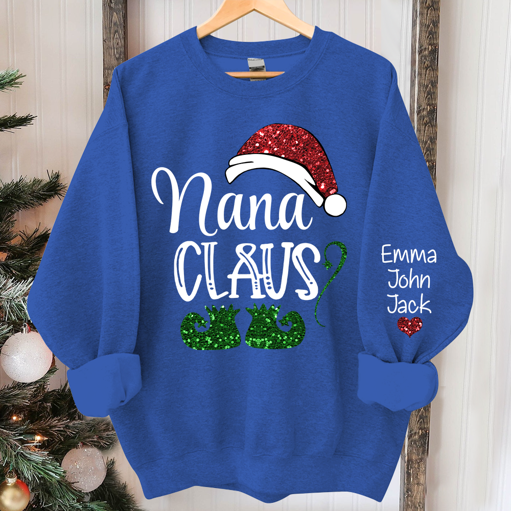 Personalized Nana Claus And Kids Sweatshirt