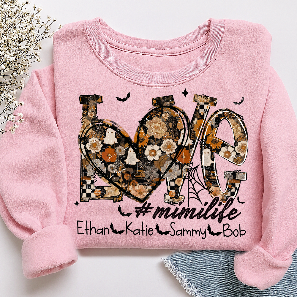 Love Mimi Life Halloween Sweatshirt Outfit for Grandma And Kids