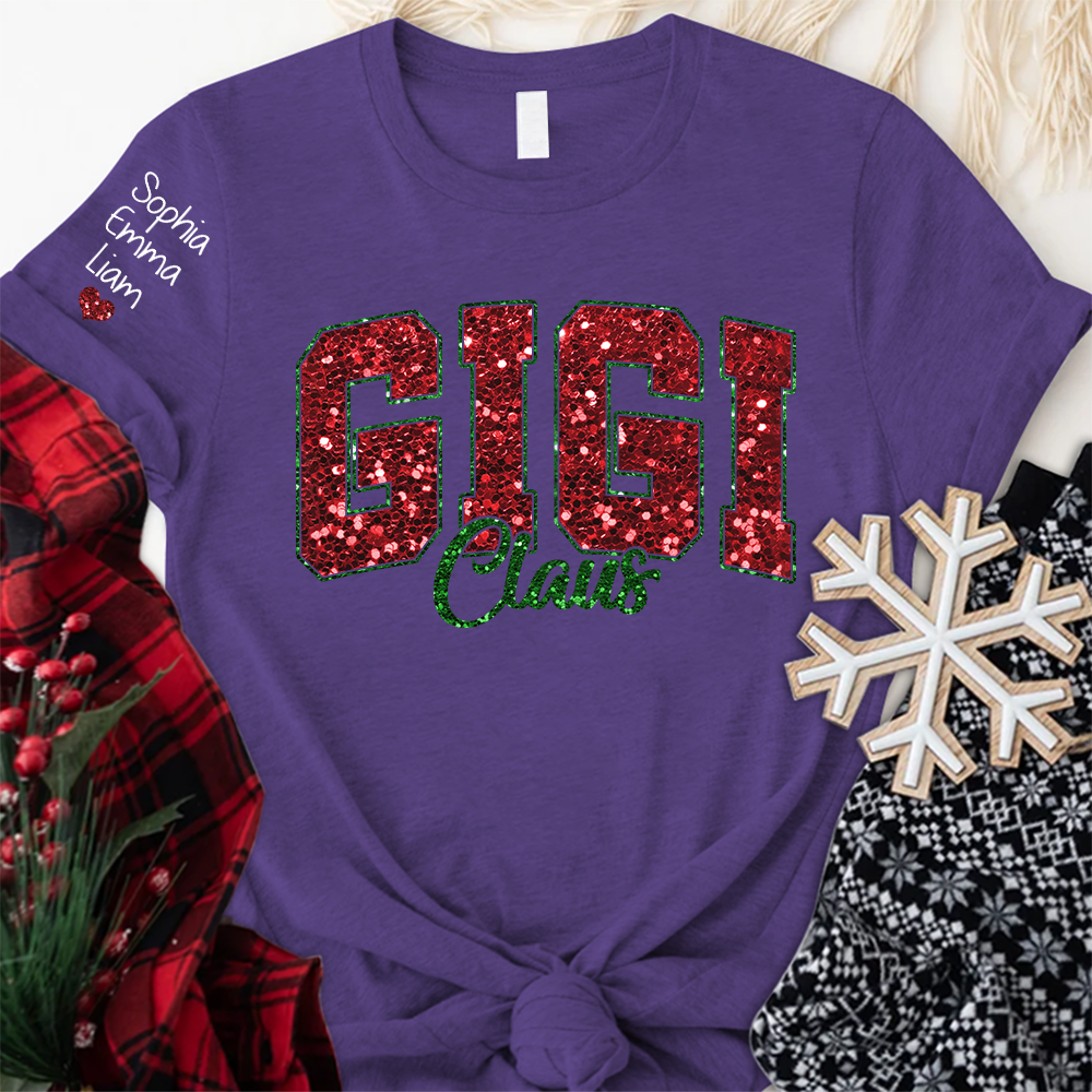 Custom Gigi Claus Christmas And Kids T-Shirt