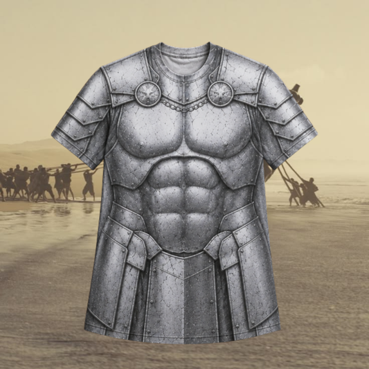 Odyssey 2026 Laestrygonians Warrior Armor 3D Printed T-Shirt | Greek Mythology Costume Tee