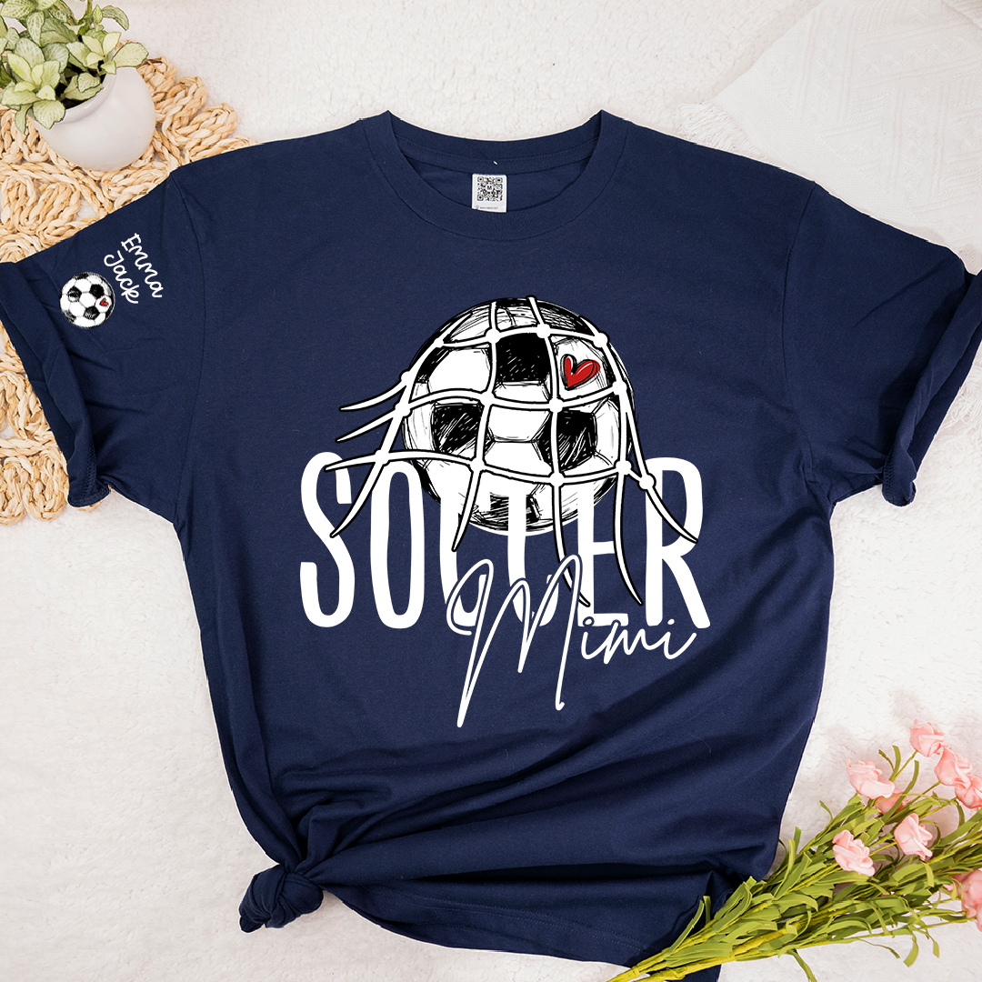 Personalized Soccer Mimi Shirt, Soccer Ball Family Names Tee