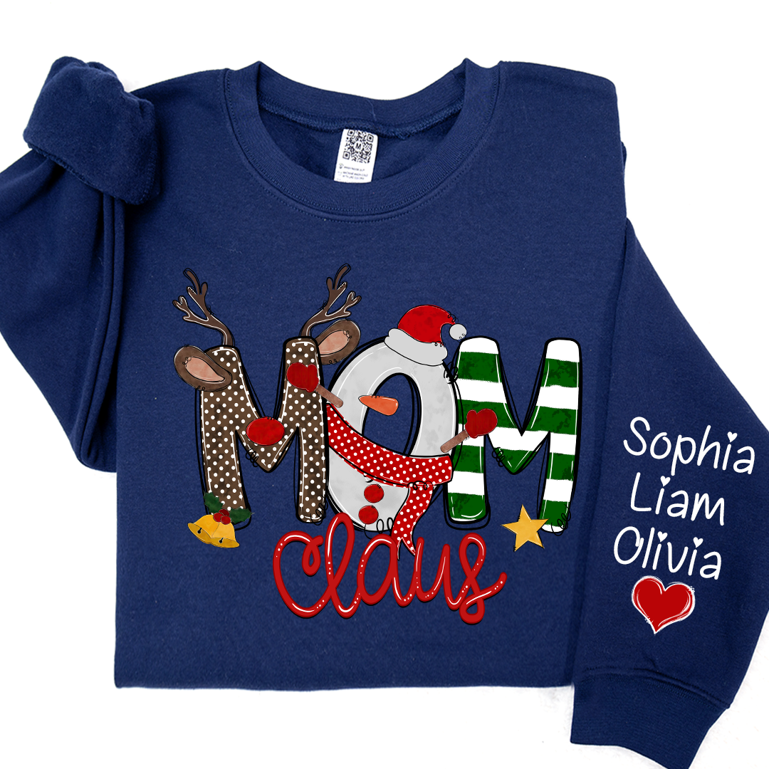 Mom Claus And Kids Christmas Shirt, Mother's Day Gift Mother Sweater LTP01