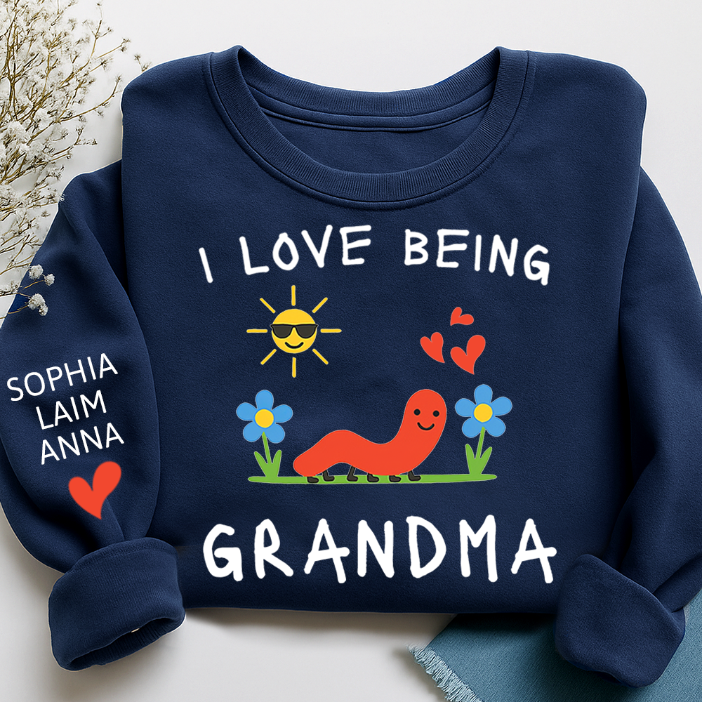 I Love Being Grandma Sweatshirt, Cute Family Design Crewneck