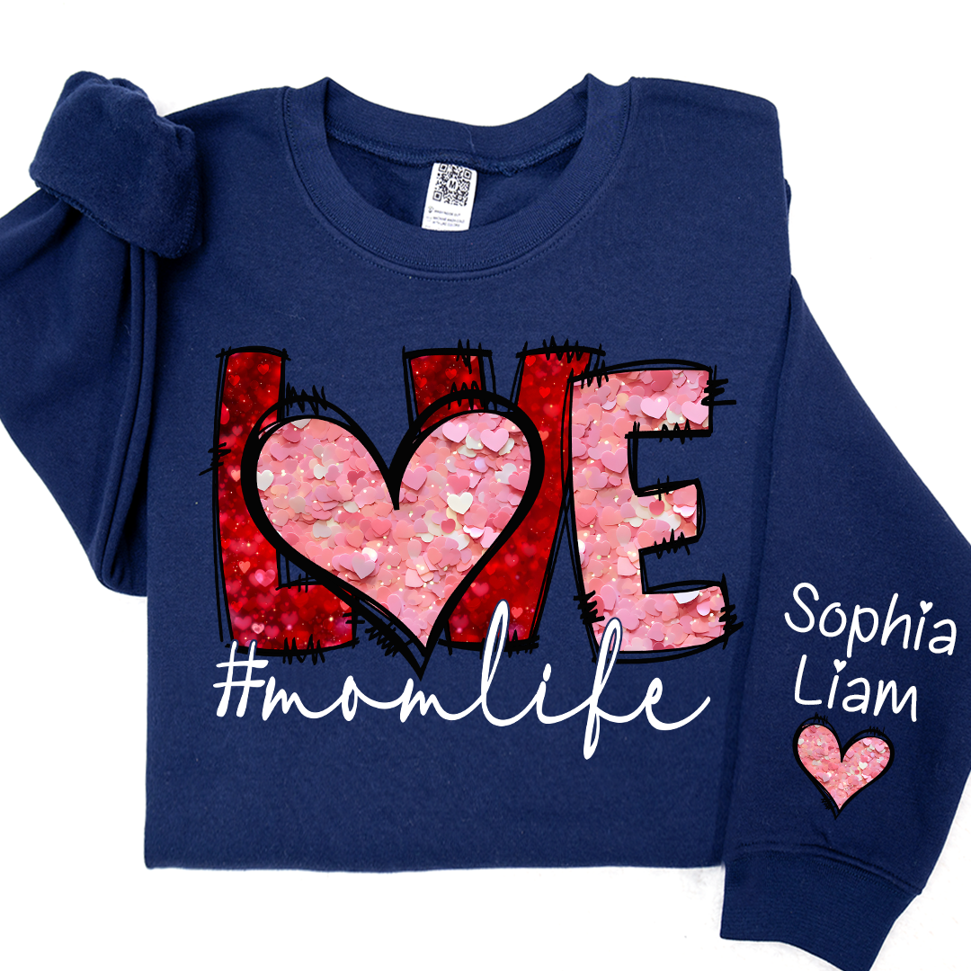 Valentine Watercolor Heart Gift For Grandma And Kids LTP01 Sweatshirt