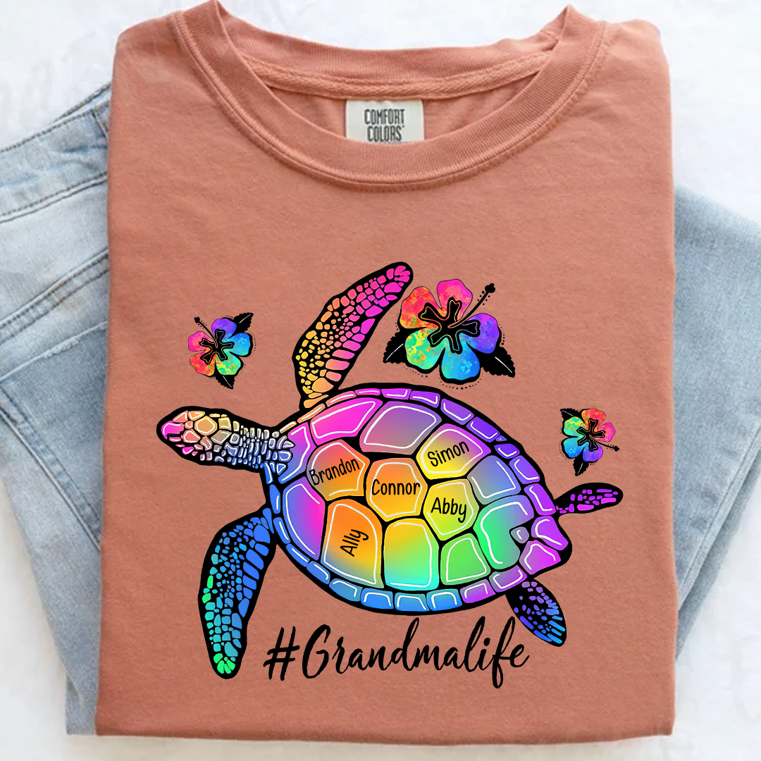 Comfort Colors® Grandma Life Turtle With Grandkids Summer T-Shirt, Gift For Grandma T-Shirt