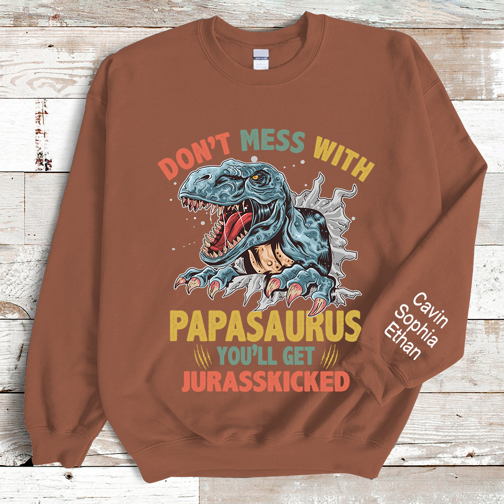 Papa Saurus And Grandkids Sweatshirt