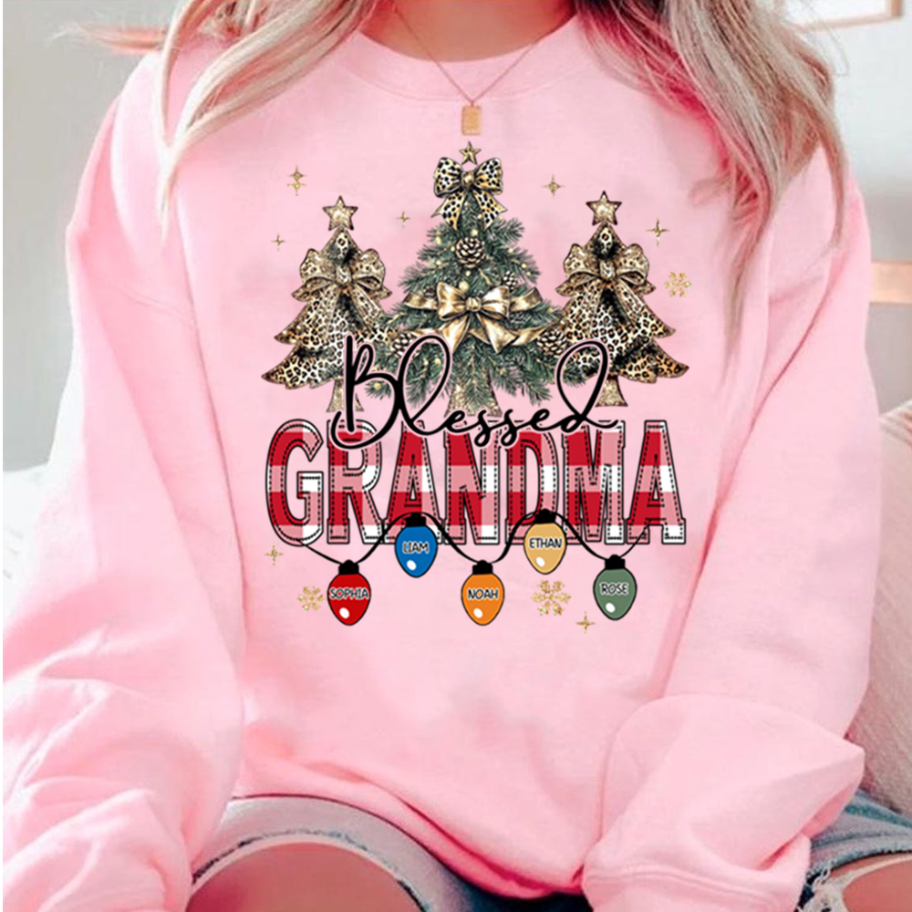 Personalized Blessed Grandma Sweatshirt, Gift for Grandma and Kids