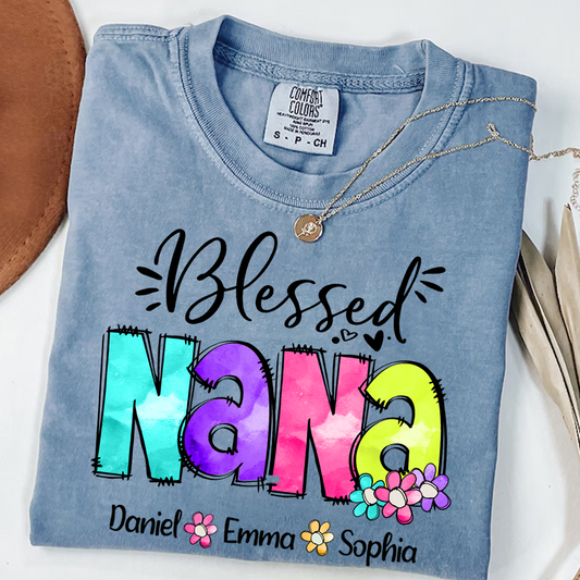 Comfort Colors® Blessed Nana Watercolor T-Shirt, Gift For Grandma T-Shirt
