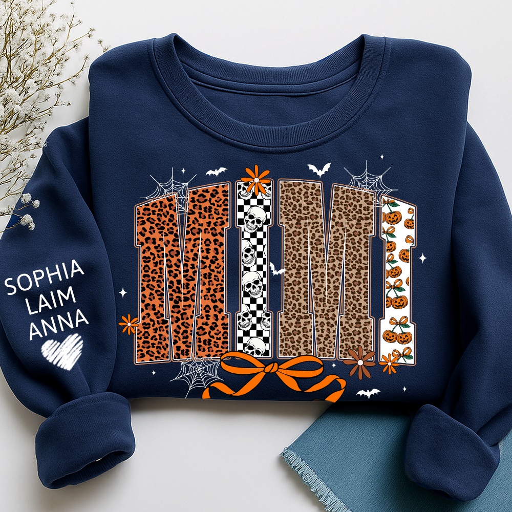 Personalized Coquette Halloween Mimi, Gift for Grandma with Leopard And Custom Name