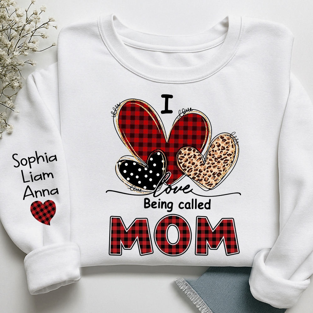 I Love Being Called Mom Sweatshirt, Personalized Mom Shirt with Kids Names