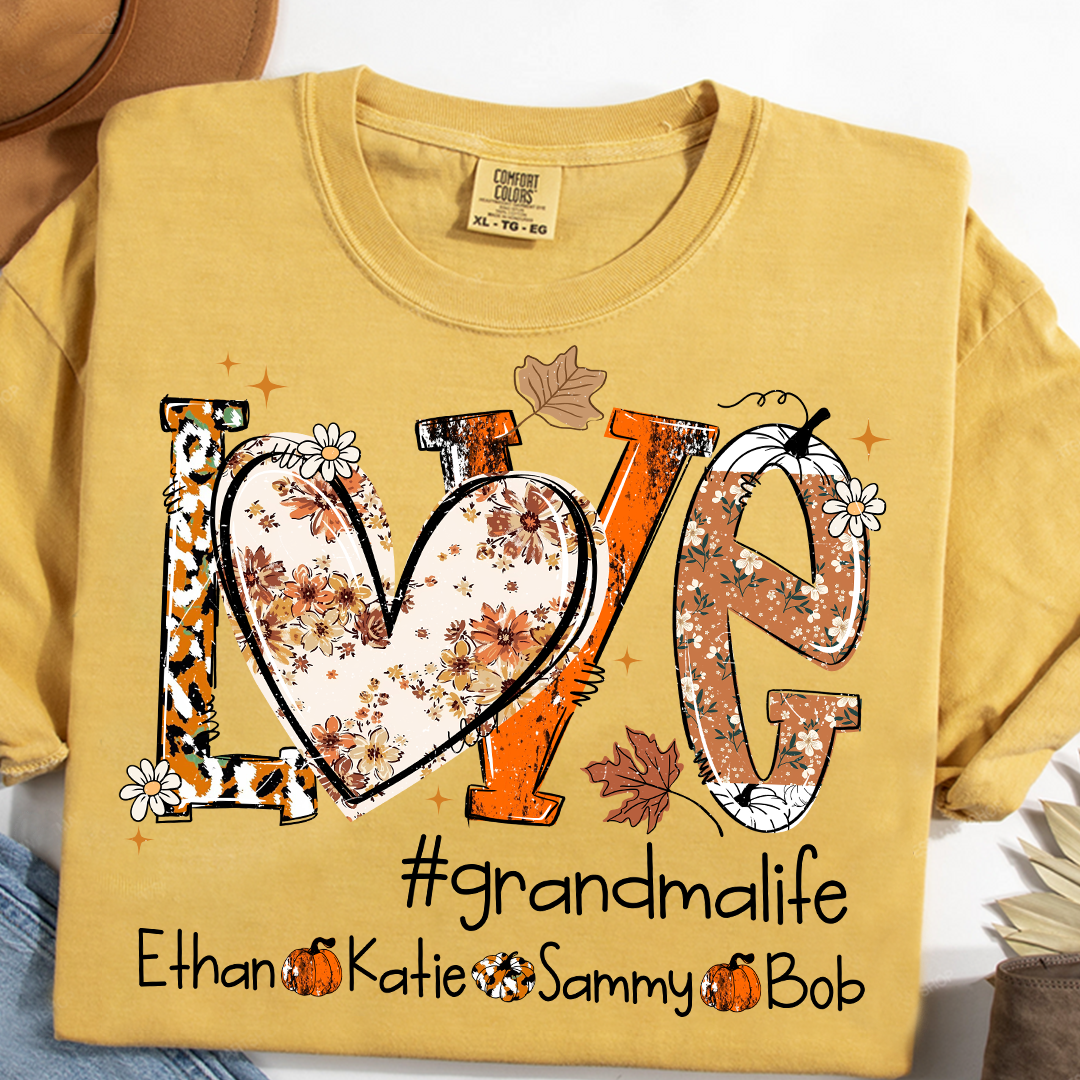 Comfort Colors® Custom Love Fall, Personalized Halloween for Grandma And Grandkids