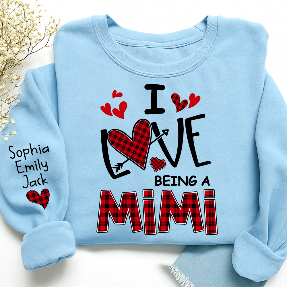 I Love Being A Mimi Sweatshirt, Gifts for Grandma, Custom Grandma and Grandchild Names