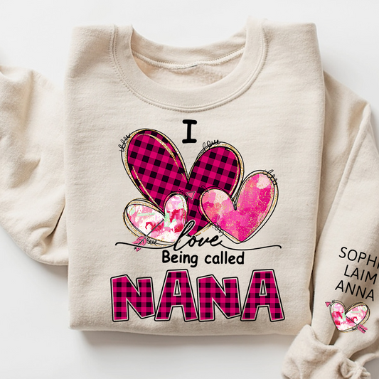 I Love Being Called Mimi Pink Tone Design, Grandma Sweatshirt Personalized with Kids Name