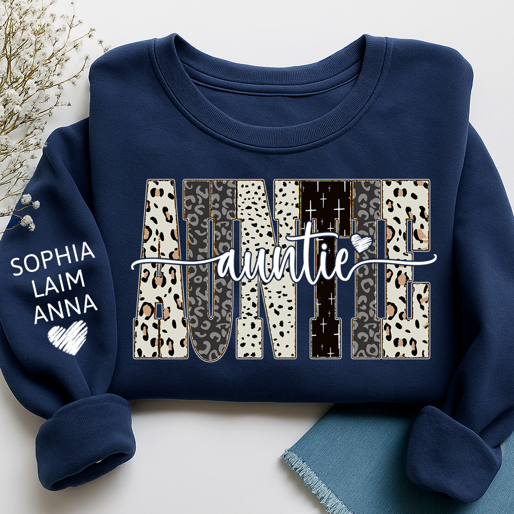 Custom Bible Style Auntie Sweatshirt – Personalized Gift for Mom, Mama, or Grandma with Grandkids’ Names
