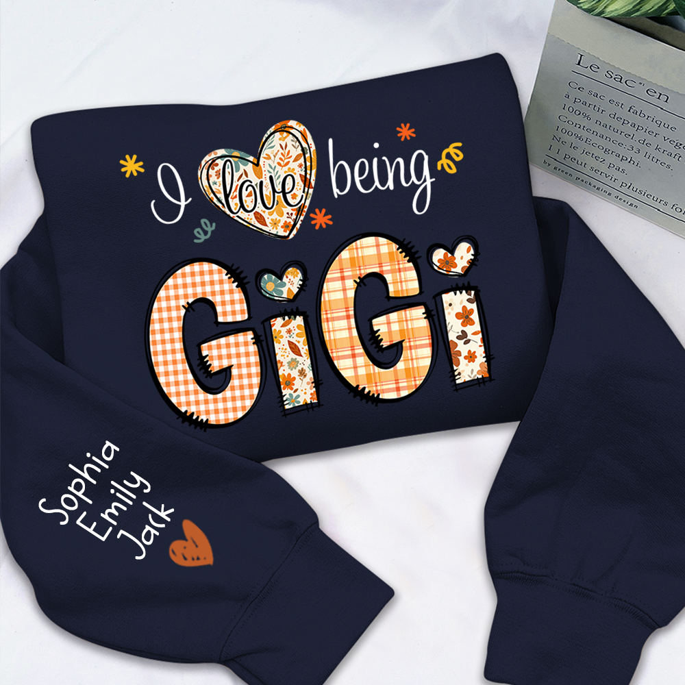 Personalized Autumn I Love Being Sweatshirt for Grandma And Kids