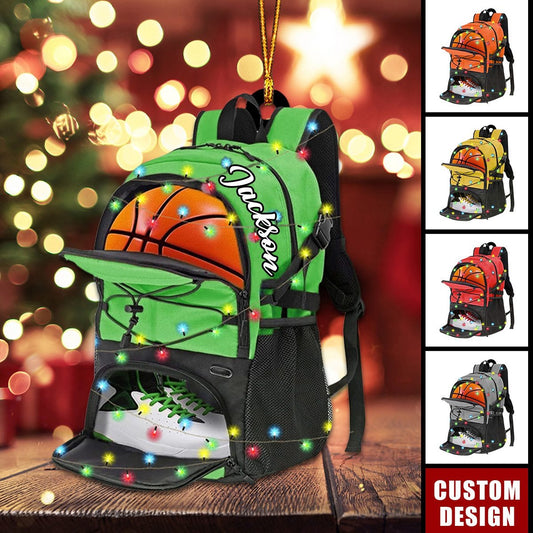 Personalized Basketball Backpack Ornament 2025 – Custom Name & Color Sports Ornament Gift for Basketball Players & Fans Ornament