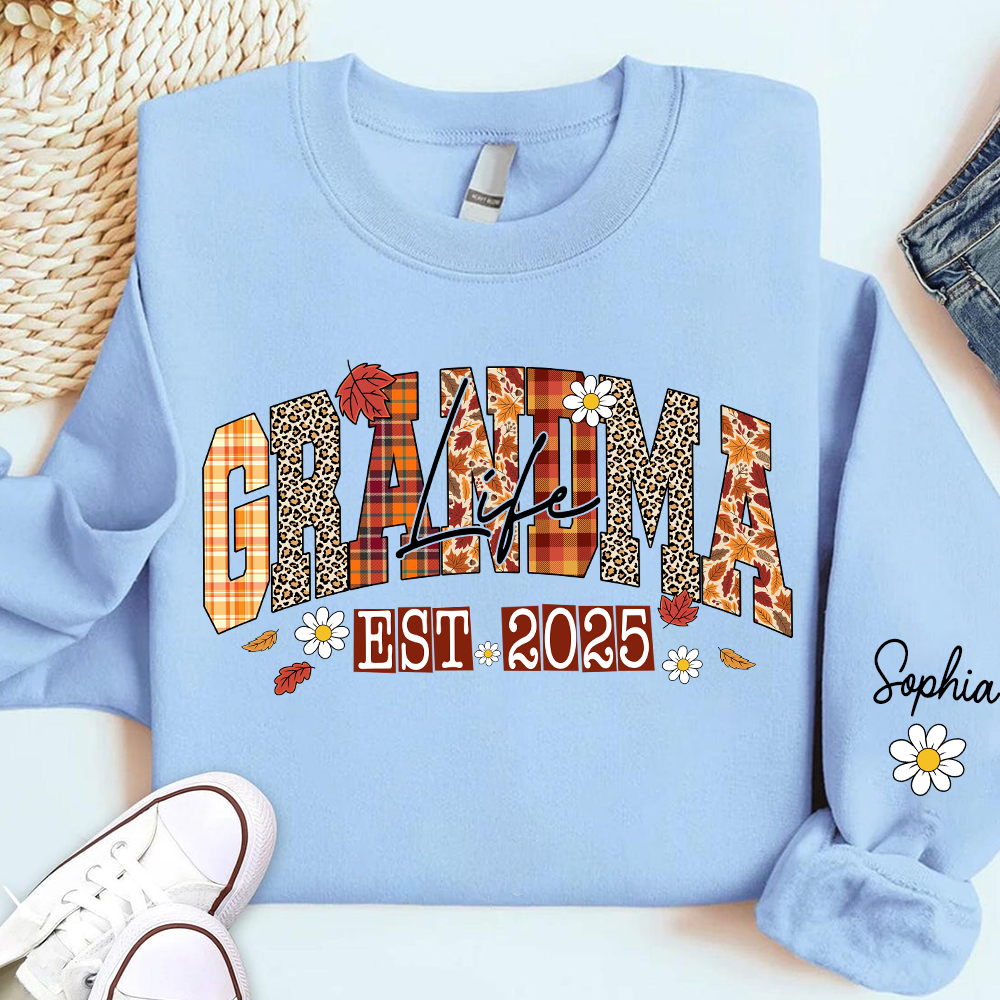 Preppy Fall Mimi Life, Personalized For Grandma And Kids