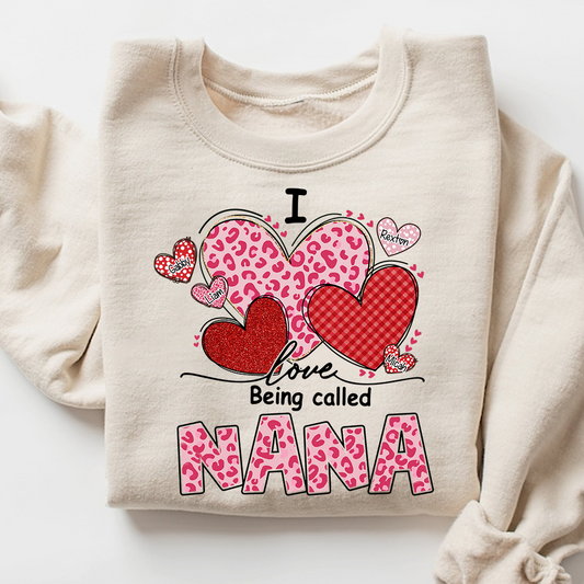 I Love Being a Nana Design, Cute Nana Sweatshirt, I For Gift Grandma And Kids
