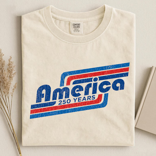 Comfort Colors America 250 Years Shirt, Vintage Patriotic USA Tee, Retro American Freedom T-Shirt, 1776-2026 Independence Celebration Top for Men and Women