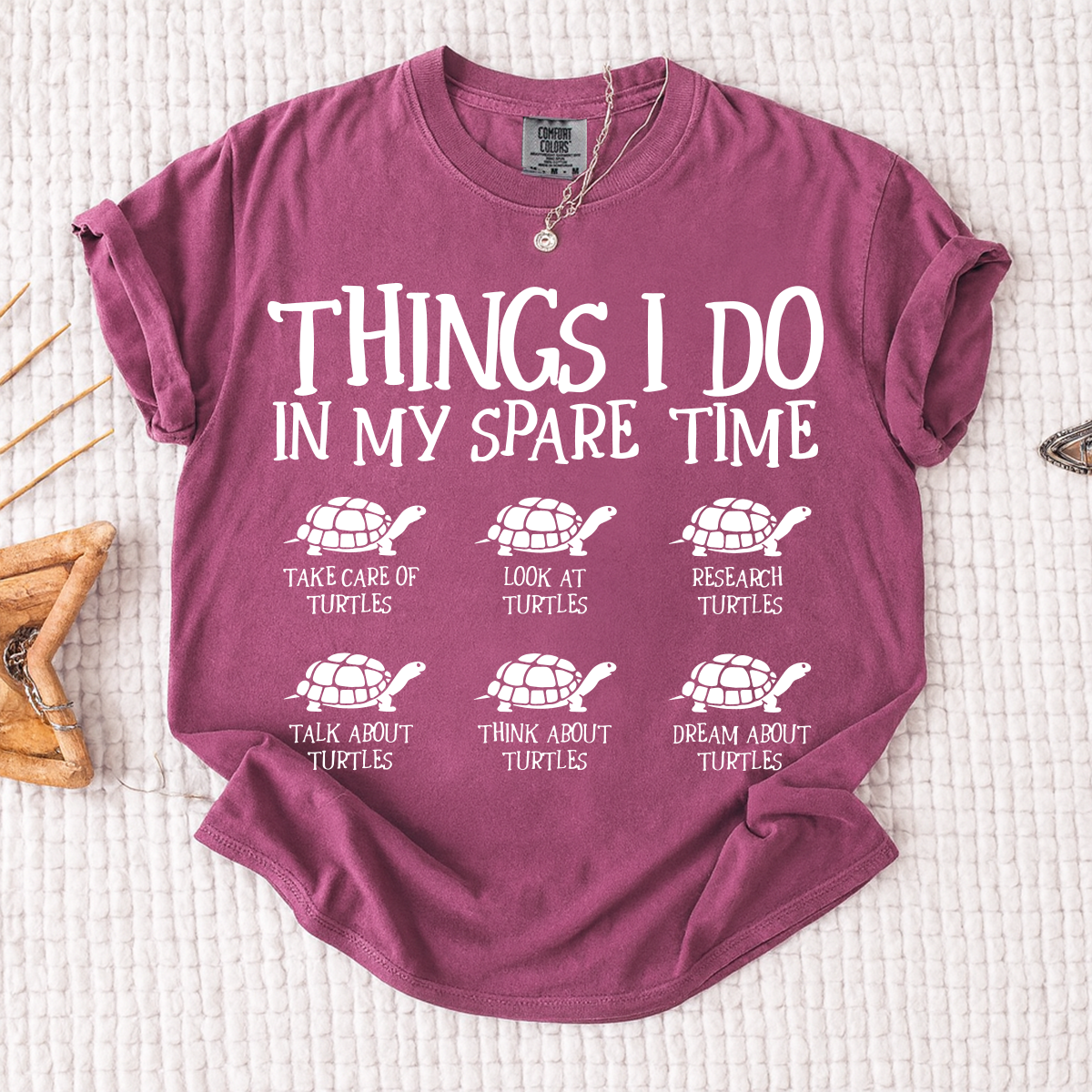 Comfort Colors® Funny Turtle Lover Shirt, Things I Do In My Spare Time Turtle Tee, Cute Tortoise Graphic T Shirt for Women Men, Turtle Owner Gift