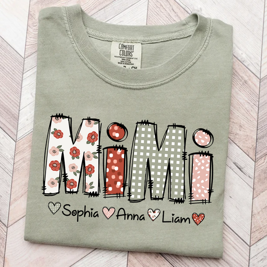 Comfort Colors® Personalize Mimi 2025 Shirt, Custom Grandma And Grandkids Shirt