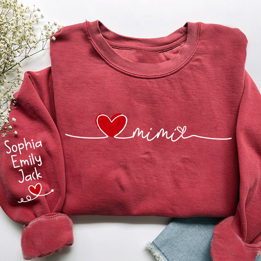 Gigi Heart Personalized Sweatshirt, Custom Grandma Gift with Kids