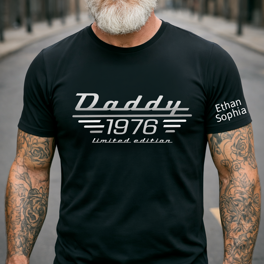 Limited Edition Dad T-Shirt – Personalized Custom Names Gift for Father Papa Birthday Fathers Day