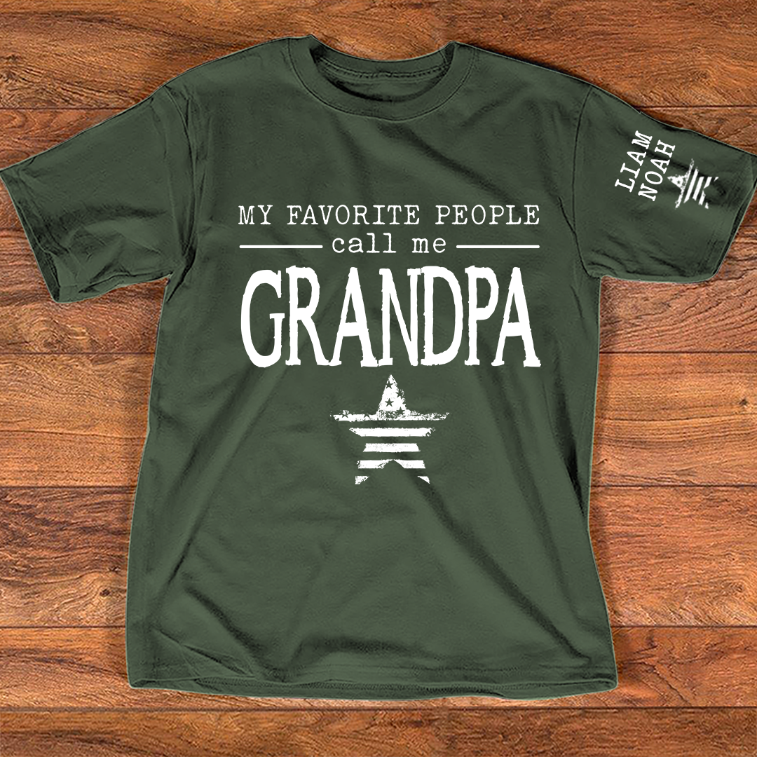 My Favorite People Call Me Grandpa Shirt, Custom T-Shirt with Kids' Names, Perfect Gift for Grandpa