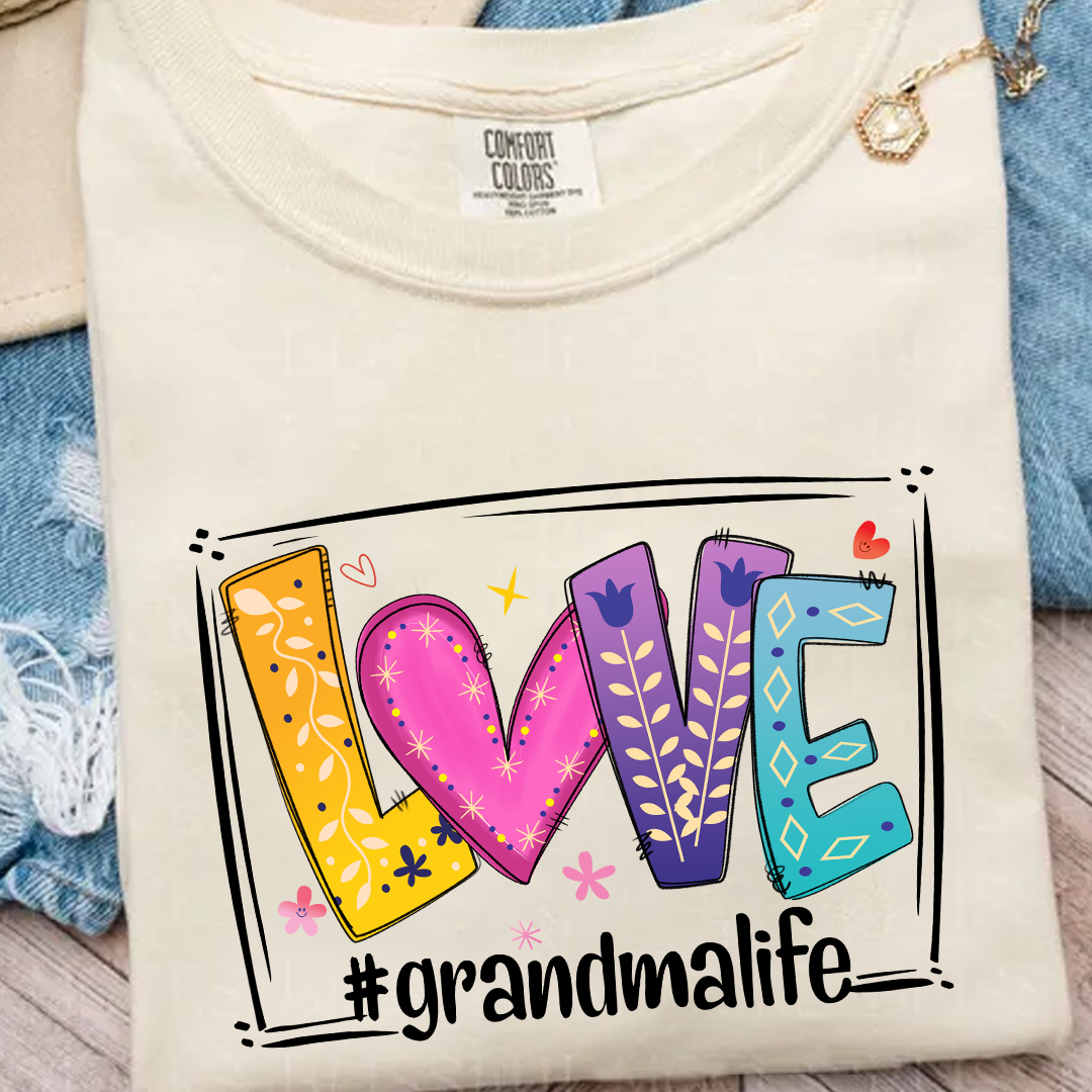 Comfort Colors® LOVE Grandma Life T-Shirt – Colorful Graphic Tee