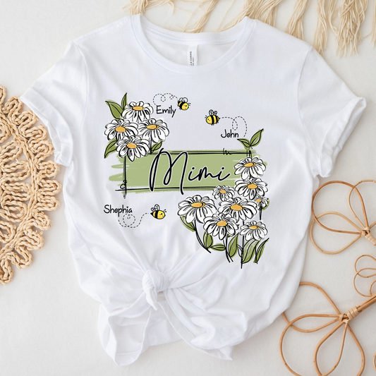 Squiggly Art Wildflowers Mimi And Bee New Kids LPT01 Shirt