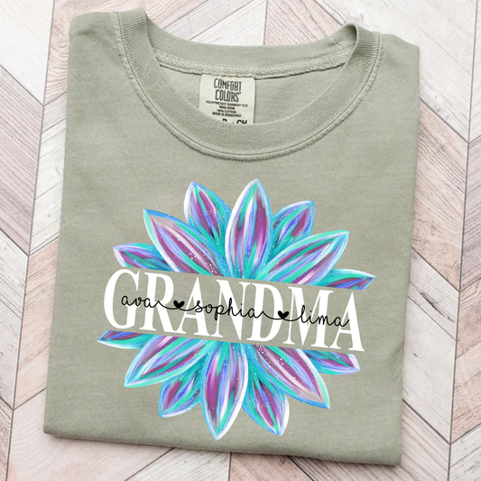 Comfort Colors® Grandma Flower 2 Color Trend Shirt, Gift For Grandma T-Shirt