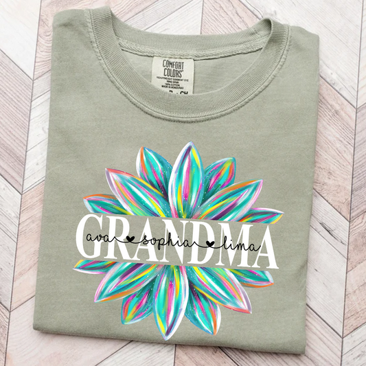 Comfort Colors® Grandma Flower Color Trend Shirt, Gift For Grandma T-Shirt