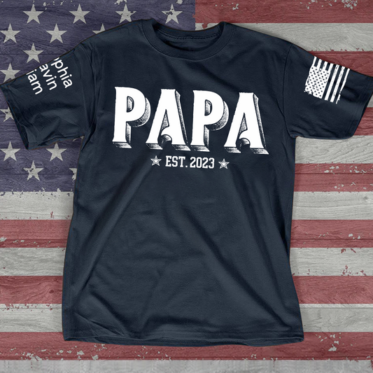 Custom Papa Est And Grandkids Father's Day