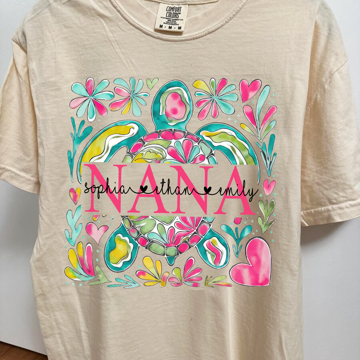 Comfort Colors® Nana Turtle Summer Flower 2025 Shirt