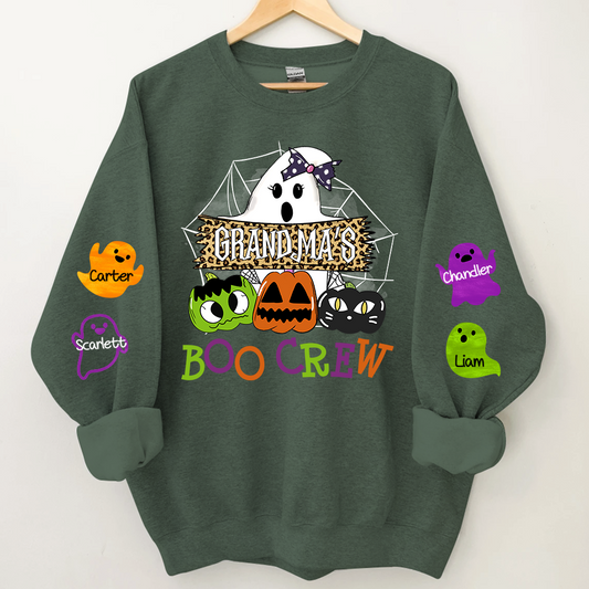 Grandma's Boo Crew Cute Halloween, Custom Grandma & Kids Sweatshirt, Grandma Gift TH