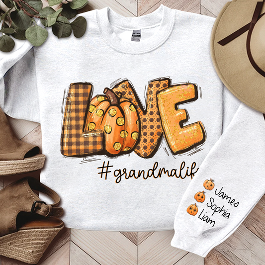 Love Pumpkin Fall Autumn, Grandma Life And Grandkids Sweatshirt, Grandma Autumn Gift TH Sweatshirt